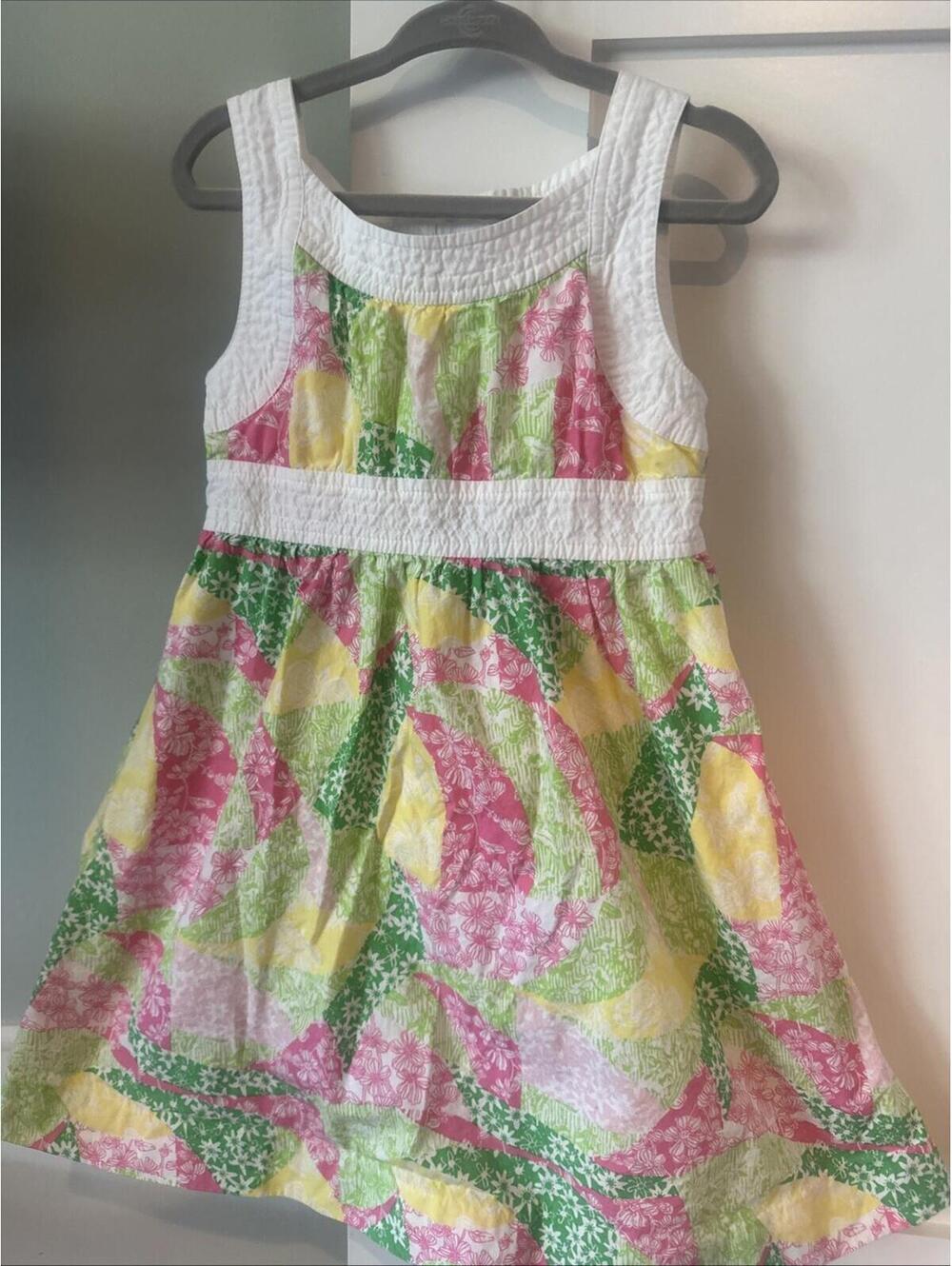 Lilly Pulitzer 3T Summer Dress Pink, Yellow And green